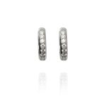 Brincos Argola com Diamantes Ouro Branco